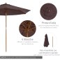 Ομπρέλα Outsunny Garden and Terrace σε Ξύλο Πολυεστέρα 2,5x2,3m καφέ 01-0582