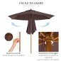 Ομπρέλα Outsunny Garden and Terrace σε Ξύλο Πολυεστέρα 2,5x2,3m καφέ 01-0582