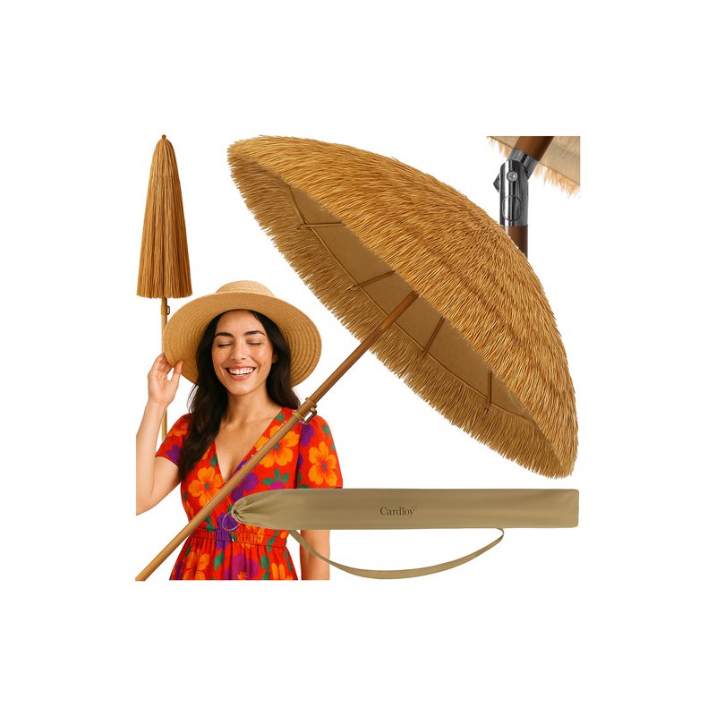 Ομπρέλα Κήπου Ψάθινη Hawaiian 170 cm – Μπεζ 25326 Gardlov
