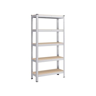 Ράφι SONGMICS 5 Επιπέδων, Χωρίς Βίδες, 650 kg, 30x75x150 cm, Ασημί 