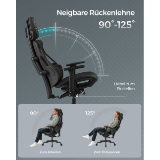 Καρέκλα Gaming SONGMICS EVOGAMER, Μαύρη 