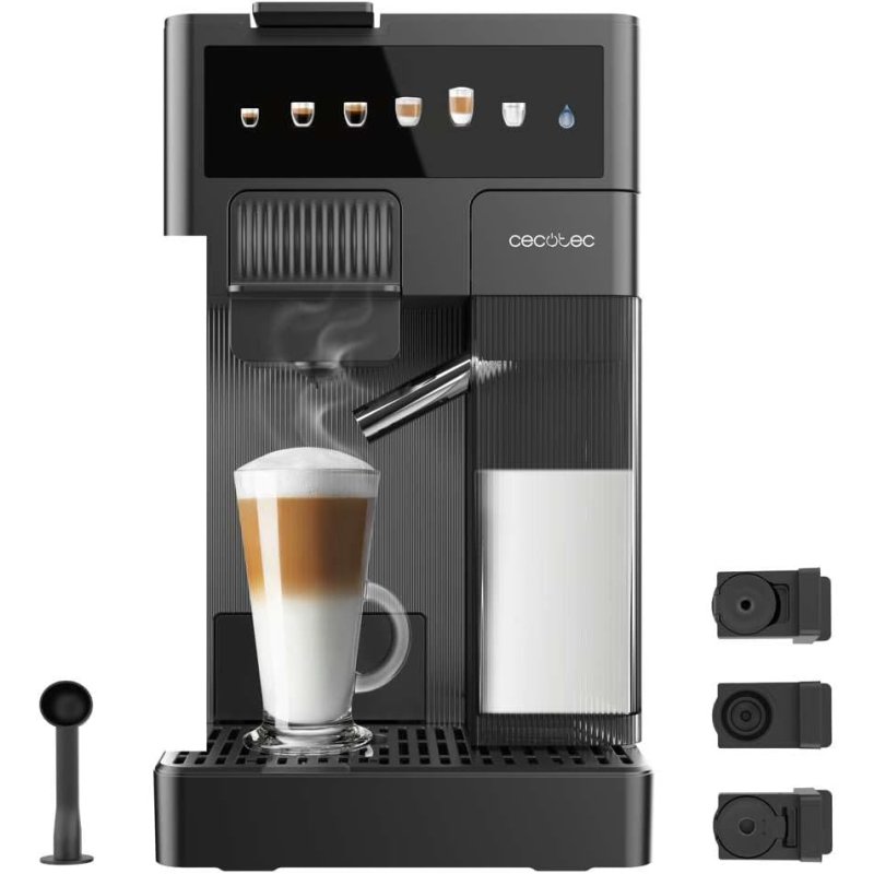 CECOTEC Καφετιέρα Cecotec FreeStyle Latte με Δοχείο Γάλακτος 400 ml, Ισχύς 1350 W, 20 Bar, 6 Είδη Καφέ, Δοχείο Νερού 1.6 L, Διπλ