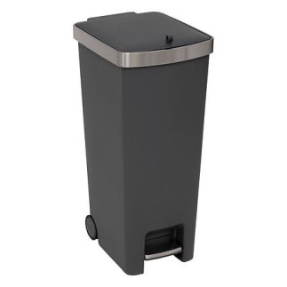 5Five Simply Smart Κάδος Απορριμμάτων με Πεντάλ και Ρόδες 45L – Γκρι με INOX Καπάκι 206764