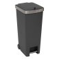 5Five Simply Smart Κάδος Απορριμμάτων με Πεντάλ και Ρόδες 45L – Γκρι με INOX Καπάκι 206764