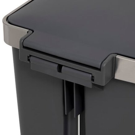 5Five Simply Smart Κάδος Απορριμμάτων με Πεντάλ και Ρόδες 45L – Γκρι με INOX Καπάκι 206764