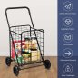 Costway Πτυσσόμενο Καρότσι Αγορών με Ρόδες Μαύρο TA10073DK Costway Πτυσσόμενο Καρότσι Αγορών με Ρόδες Μαύρο TA10073DK