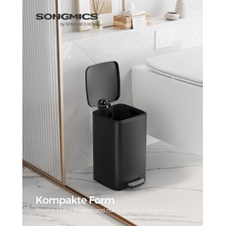 Κάδος Απορριμμάτων Μπάνιου SONGMICS 8L, Μαύρος 