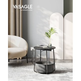 Τραπέζι VASAGLE με Φόρτιση, Μαύρο-Γκρι LET228B02