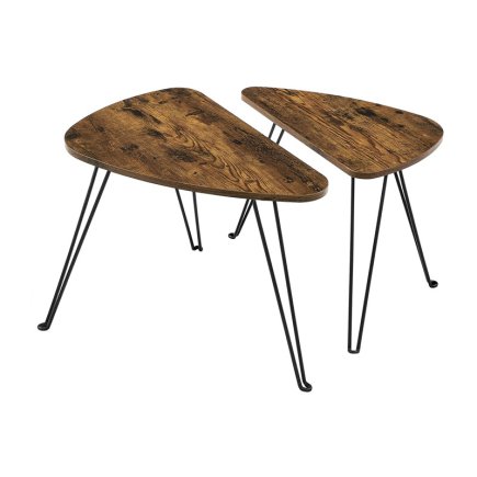 Σετ Μεταλλικά Βοηθητικά Τραπέζια Nesting 60 x 38 x 47.5 cm 2 τμχ VASAGLE LNT012B01