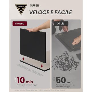VASAGLE Μοντέρνο Κομοδίνο 45x35x58.7cm με 3 Συρτάρια, Χωρίς Εργαλεία Συναρμολόγησης, Ink Black + Cappuccino Beige LET778B01