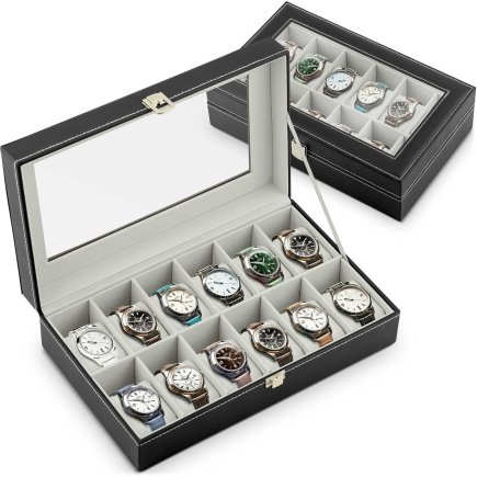 Massido Κουτί για 12 ρολόγια MS-710 μαύρο-μπεζ MS-710-Black-Beige