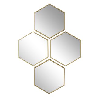 Διακοσμητικοί Καθρέφτες Σετ 4 Τεμαχίων 23 x 20 x 1,1 cm – Diamond Gold HD0459 Home Deco Factory