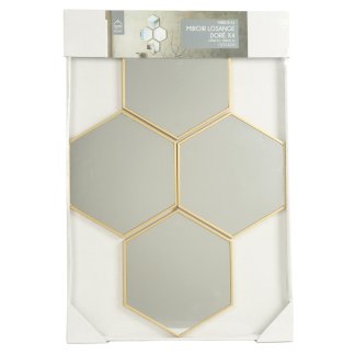 Διακοσμητικοί Καθρέφτες Σετ 4 Τεμαχίων 23 x 20 x 1,1 cm – Diamond Gold HD0459 Home Deco Factory