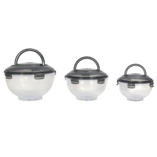 Σετ Δοχεία Φαγητού 3 Τεμάχια 24 x 16.5 x 24 cm - Μαύρο KA0502 Cook Concept