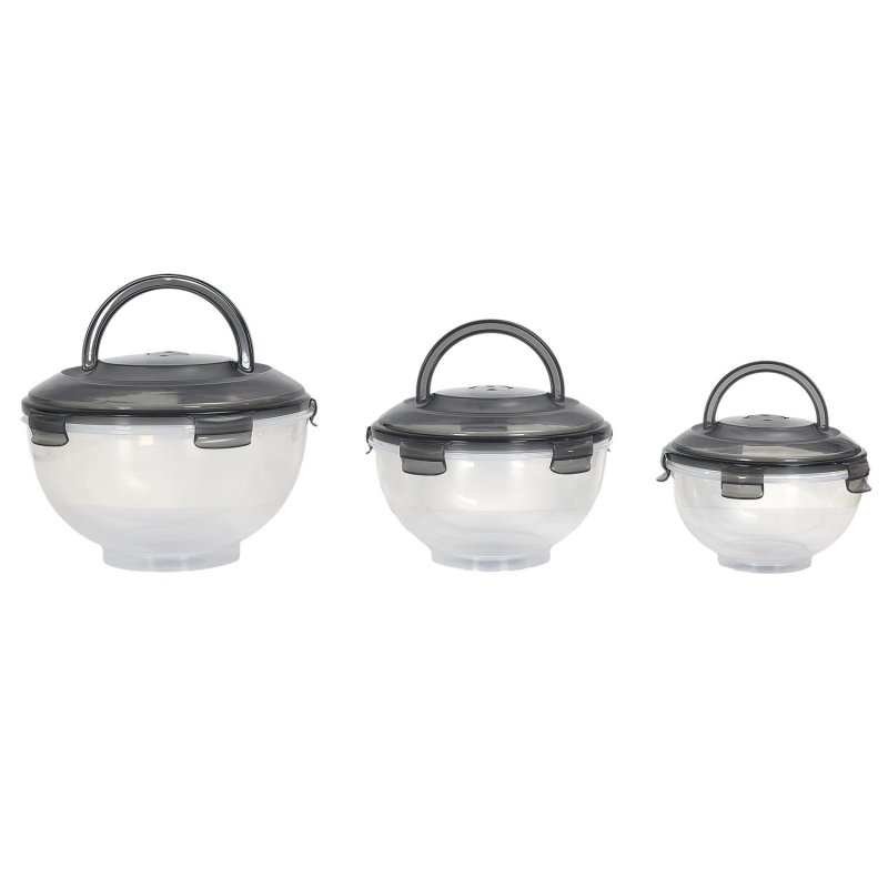 Σετ Δοχεία Φαγητού 3 Τεμάχια 24 x 16.5 x 24 cm - Μαύρο KA0502 Cook Concept