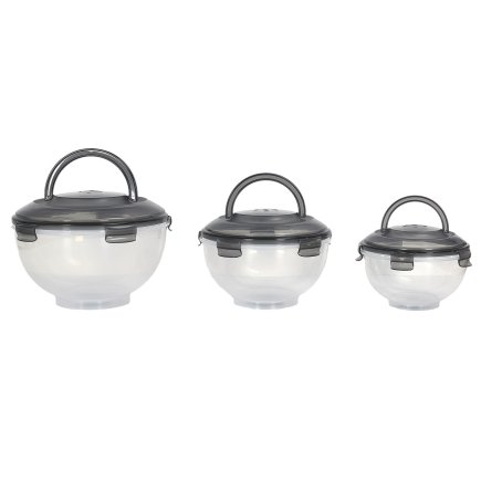 Σετ Δοχεία Φαγητού 3 Τεμάχια 24 x 16.5 x 24 cm - Μαύρο KA0502 Cook Concept
