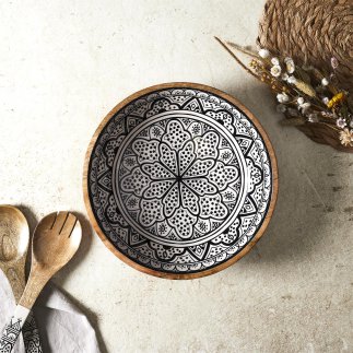 Μπολ από Ξύλο Μάνγκο Dune Μαύρο – 33cm KA0571 Home Deco Factory