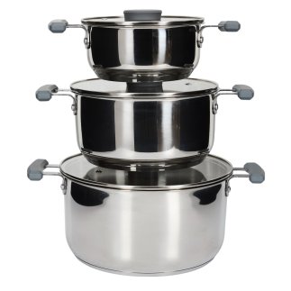 Σετ Κατσαρολών All-in-One X3 Easy Storage 17/21/25cm - Inox KC5228 Cook Concept