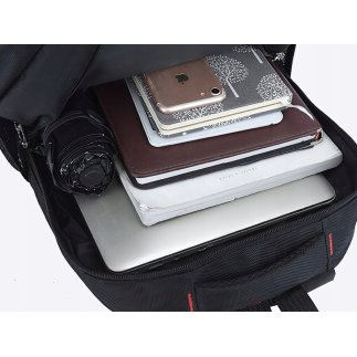 Verk Group Σχολικό Σακίδιο Πλάτης Αθλητικό 15L Μαύρο με 3 Θήκες για Laptop 5907451376140