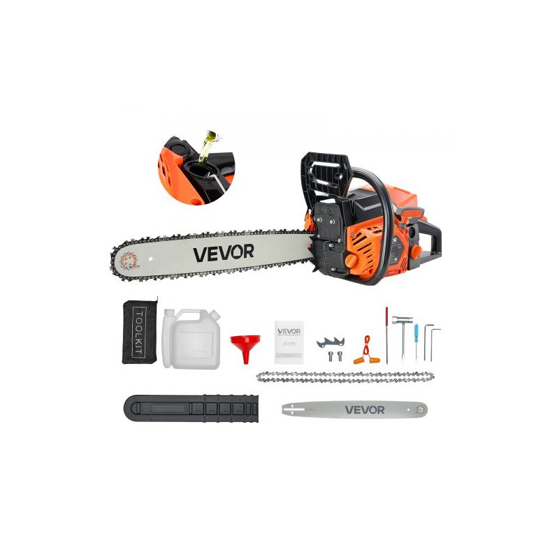 VEVOR Αλυσοπρίονο Βενζίνης 58cc 2.7 HP 20 ιντσών για Κοπή Ξύλων RQLJ20INCHECJ8F83001V0