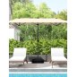 Costway Ομπρέλα Κήπου Μπεζ-Καφέ 400 x 240 εκ. NP12264BE