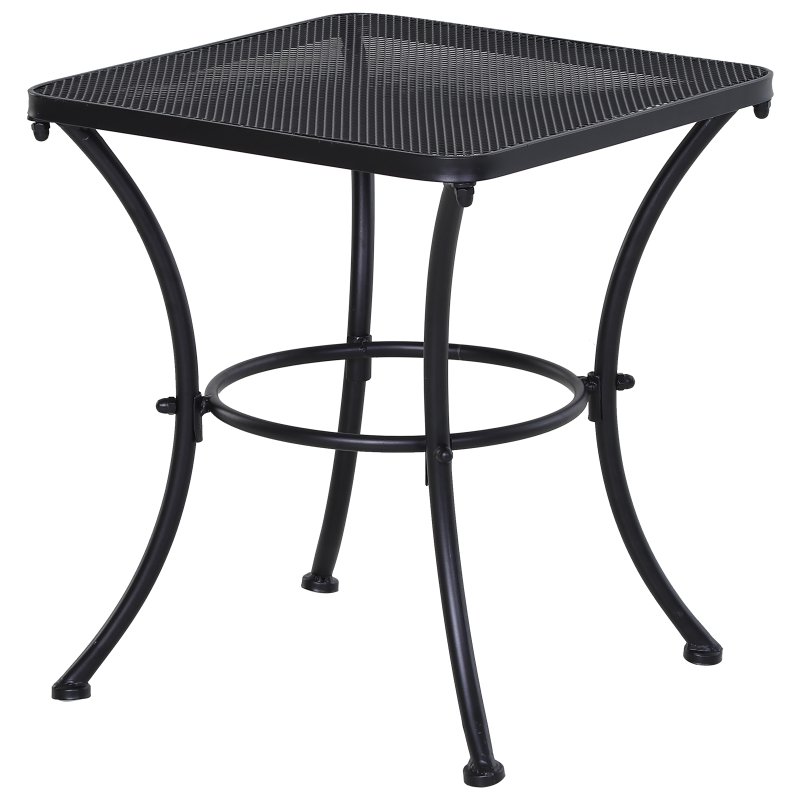 Τραπέζι σαλονιού Outsunny Square Steel Garden με διάτρητη κορυφή, 45x45x50 cm, μαύρο 84B-341