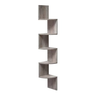 Γωνιακή Ξύλινη Ραφιέρα με 5 Ράφια 20 x 20 x 127.5 cm Χρώματος Γκρι VASAGLE LBC020M01