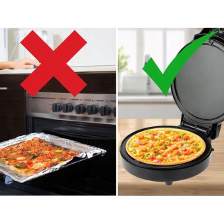 Verk Group Ηλεκτρικός φούρνος πίτσας 1000W με αντικολλητική επίστρωση για γρήγορο ψήσιμο 5907451363393