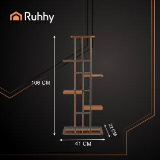 Ruhhy Ραφιέρα Φυτών 6 Επιπέδων Loft-Style από Μέταλλο – Μοντέρνος Οργανωτής Κήπου για το Σπίτι 26040