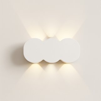 BAKAJI Απλίκα Τοίχου 6 LED Λευκή με Θερμό Λευκό Φως 15x8x3cm 02842437