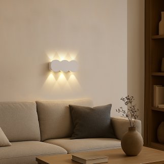 BAKAJI Απλίκα Τοίχου 6 LED Λευκή με Θερμό Λευκό Φως 15x8x3cm 02842437
