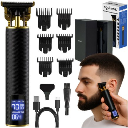 Κουρευτική Μηχανή & Τρίμερ με 3 Ταχύτητες και LCD Οθόνη Μαύρο/Χρυσό 25429 Soulima