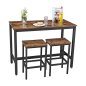 Σετ Μεταλλικό Ορθογώνιο Τραπέζι - Bar 120 x 60 x 90 cm με 2 Σκαμπό VASAGLE LBT15X Σετ Μεταλλικό Ορθογώνιο Τραπέζι - Bar 120 x 60 x 90 cm με 2 Σκαμπό VASAGLE LBT15X