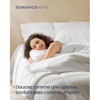 Σετ Παπλωμάτων 2 σε 1 SONGMICS HOME, 200 x 200 cm, 150 GSM Καλοκαιρινό & 350 GSM Χειμερινό, 500 GSM Όλες οι Εποχές, Λευκό Cloud 
