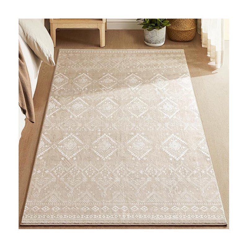 SONGMICS Χαλί Boho Chic Πολυεστέρας 170x120 εκ. Καπουτσίνο Μπεζ TAR027K01