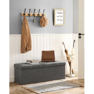 SONGMICS Πολυλειτουργικό Αποθηκευτικό Πουφ 110x38x38 εκ, Ανοιχτό Γκρι LSF077G04