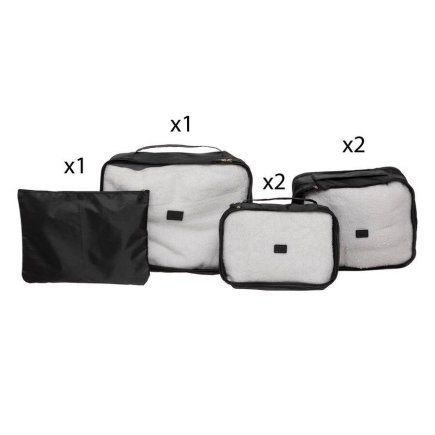 5FIVE Simply smart Σετ 6 τμχ Οργανωτών Ταξιδιού Μαύρο 209360-Black