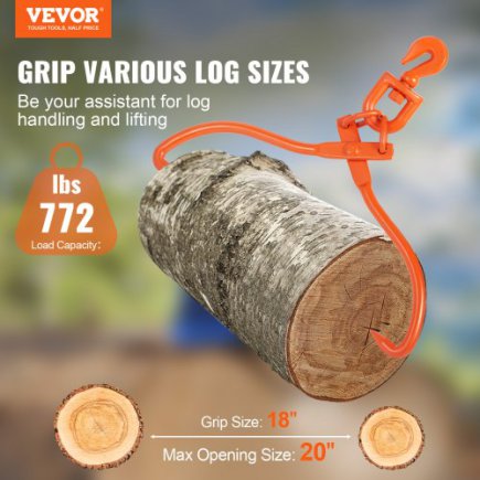 Τσιμπίδα Ξυλείας VEVOR 18" με 2 Δόντια, 350 kg Φορτίο YMQZQ18YC2ZK618WUV0