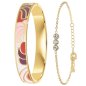 So Charm Σετ 2 Βραχιόλια διακοσμημένο με Κρύσταλλα Swarovski και ρητίνης με εφέ Σμάλτο, Χρυσό B3077D+BS427D