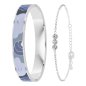 So Charm Σετ 2 Βραχιόλια διακοσμημένο με Κρύσταλλα Swarovski και ρητίνης με εφέ Σμάλτο, Ασημί B4344A+BS4274A