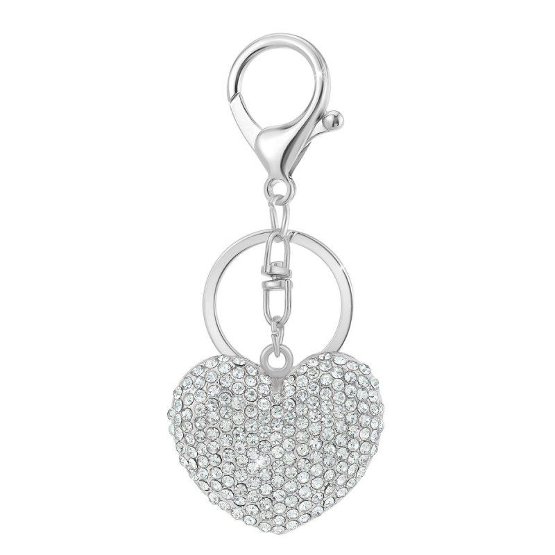 So Charm Μπρελόκ Καρδιά Bijou de Sac με Λαμπερούς Κρυστάλλους Swarovski, Ασημί B4366-ARGENT