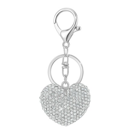 So Charm Μπρελόκ Καρδιά Bijou de Sac με Λαμπερούς Κρυστάλλους Swarovski, Ασημί B4366-ARGENT