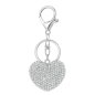 So Charm Μπρελόκ Καρδιά Bijou de Sac με Λαμπερούς Κρυστάλλους Swarovski, Ασημί B4366-ARGENT