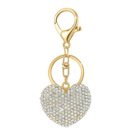 So Charm Μπρελόκ Καρδιά Bijou de Sac με Λαμπερούς Κρυστάλλους Swarovski, Χρυσό B4366-DORE