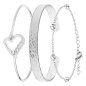 So Charm Σετ 3 Βραχιόλια διακοσμημένα με Κρύσταλλα Swarovski, Ασημί BS040A+B2500A+B2371A