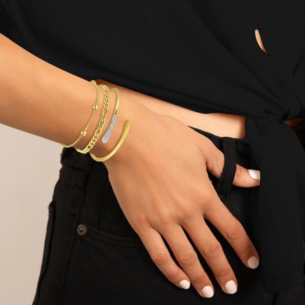 So Charm Σετ 3 Βραχιόλια διακοσμημένα με Κρύσταλλα Swarovski, Χρυσό BS1927+B2384+B2371-D