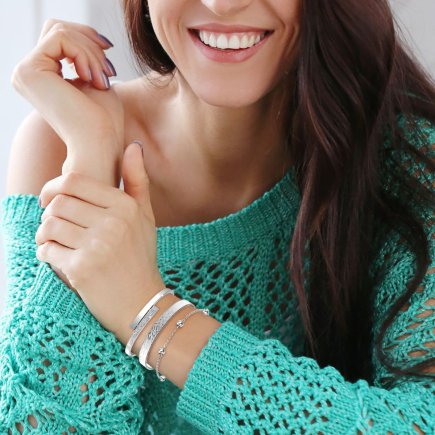 So Charm Σετ 3 Βραχιόλια διακοσμημένα με Κρύσταλλα Swarovski, Ασημί BS2532+B2500+B2371-A