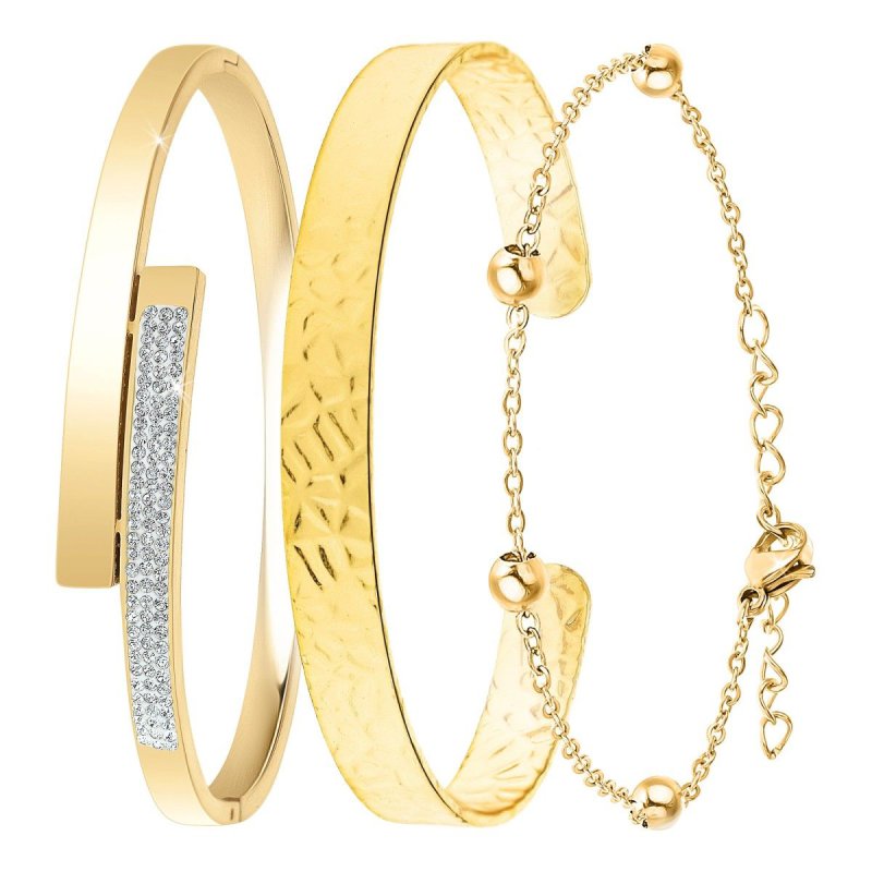 So Charm Σετ 3 Βραχιόλια διακοσμημένα με Κρύσταλλα Swarovski, Χρυσό BS2532+B2500+B2371-D So Charm Σετ 3 Βραχιόλια διακοσμημένα με Κρύσταλλα Swarovski, Χρυσό BS2532+B2500+B2371-D