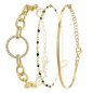 So Charm Σετ 3 Βραχιόλια διακοσμημένα με Κρύσταλλα Swarovski, Χρυσό BS2964+B2395N+B2397D