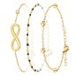 So Charm Σετ 3 Βραχιόλια Infinity διακοσμημένα με Κρύσταλλα Swarovski, Χρυσό BS3023+B2395N+B2371D